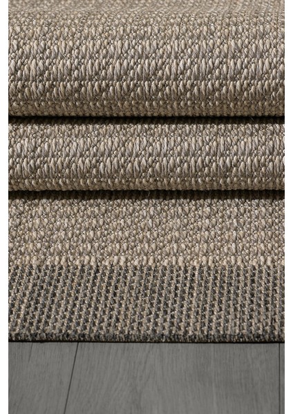 Konfor Sisalux 3091 Bej Jüt Tabanlı Modern Dokuma Kilim Sisal Hasır Halı80x150