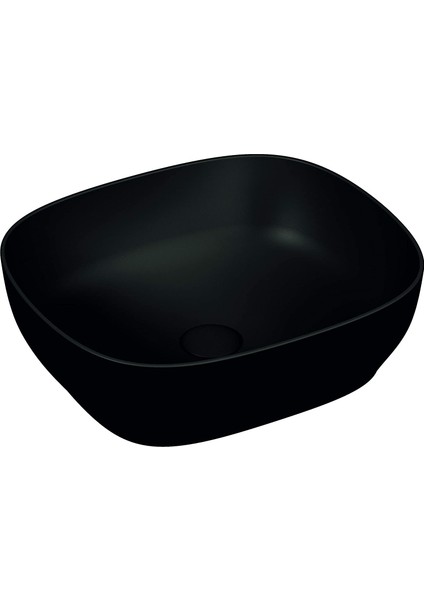 Outline 5994B483-0016 Kare Lavabo, 48 Cm, Mat Siyah