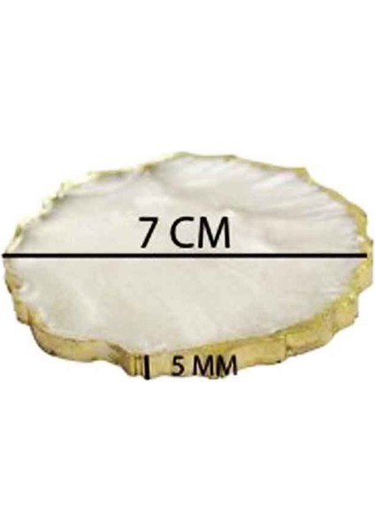 Epoksi Magnet Yanı Gold Gümüş Varaklı 7 cm - 10 Adet Altın