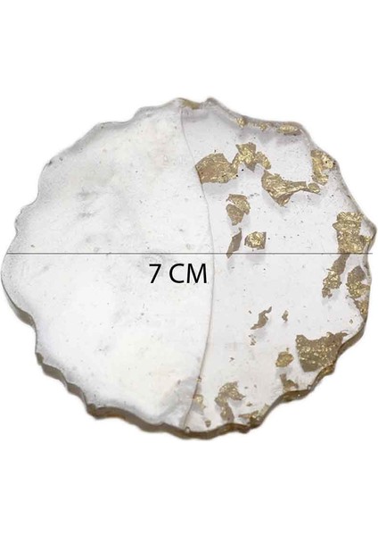 Epoksi Magnet Tırtıklı Varaklı Yarısı Şeffaf 7 cm - 10 Adet Altın