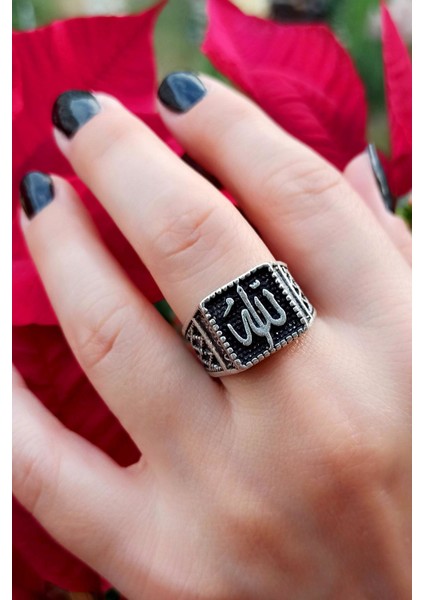 Antik Gümüş Kaplama Özel Şekilli El Yapımı Ayarlanabilir Yüzük