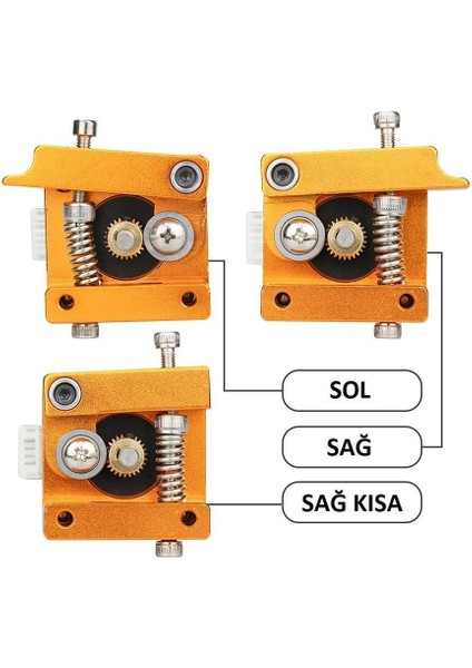 Mk8 Alüminyum 1.75MM Extruder Blok Seti - Sağ Kısa