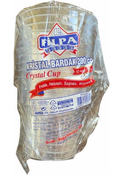 10 Adet Kristal Bardak - 200CC fiyatları