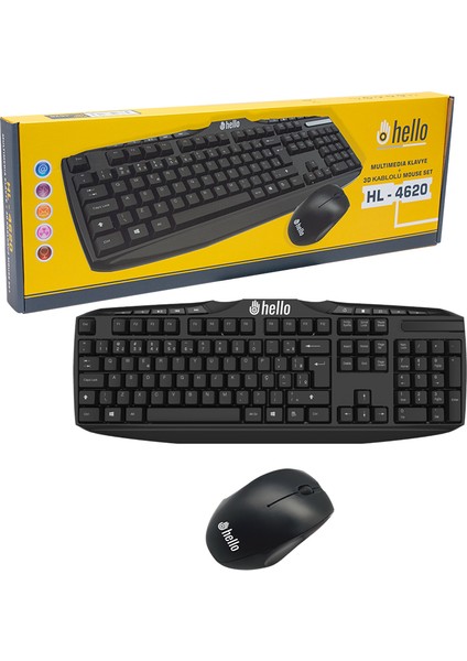 HL-4620 Multımedıa Klavye + 3D Mouse Kablolu Set