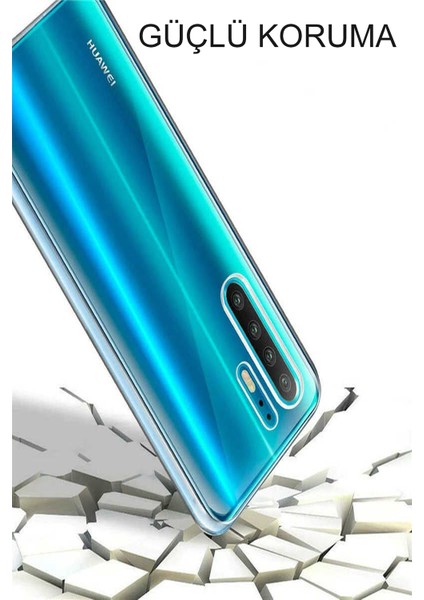 Huawei P20 Pro Kapak 360 Derece Ön ve Arka Tam Koruma Şeffaf Silikon Kılıf