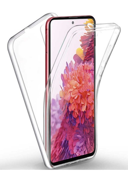 Samsung Galaxy A81 Kapak 360 Derece Ön ve Arka Tam Koruma Şeffaf Silikon Kılıf