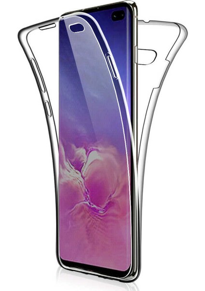 Samsung Galaxy S10 Kapak 360 Derece Ön ve Arka Tam Koruma Şeffaf Silikon Kılıf