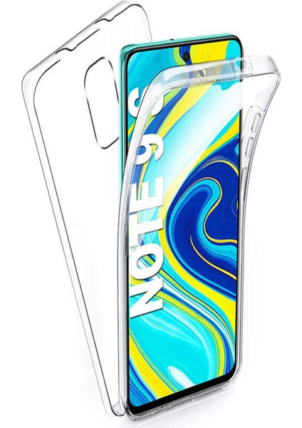 Xiaomi Redmi Note 9s Kapak 360 Derece Ön ve Arka Tam Koruma Şeffaf Silikon Kılıf