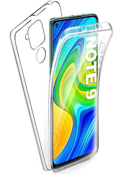 Xiaomi Redmi Note 9 Kapak 360 Derece Ön ve Arka Tam Koruma Şeffaf Silikon Kılıf