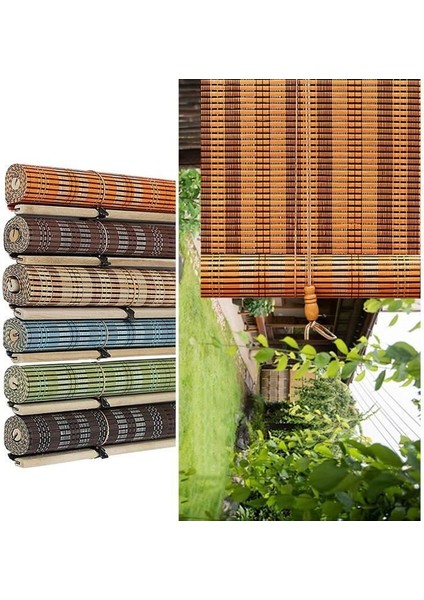 Bambu Stor Perde-Yeşil 60CM x 1,80MT