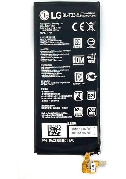 Lg Q6 M700A (BL-T33) Uyumlu Batarya Pil 3000 Mah