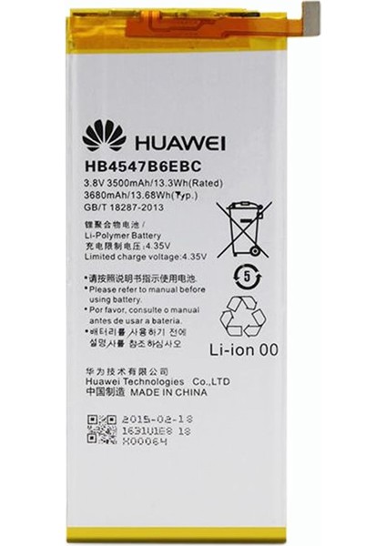 Huawei Honor 6 Plus (HB4547B6EBC) Uyumlu Batarya Pil 3500 Mah