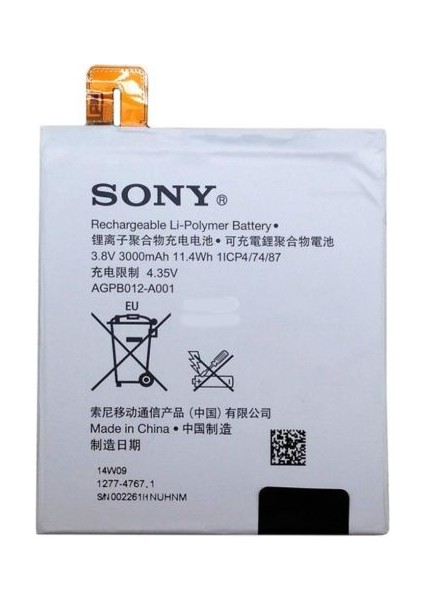 Sony Xperia T2 Ultra D5303 (AGPB012-A001) Uyumlu Batarya Pil 3000 Mah