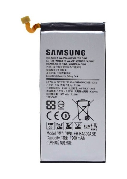 Samsung Galaxy A3 SM-A300 (EB-BA300ABE) Uyumlu Batarya Pil 1900MAH