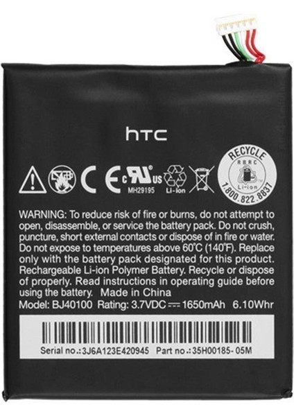 Htc One S (BJ40100) Uyumlu Batarya Pil 1650 Mah