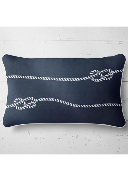 Kırlent Çift tarafı Baskılı Dekoratif Marin Yastık Kılıfı