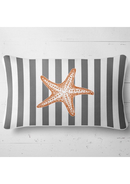 Kırlent Çift tarafı Baskılı Dekoratif Marin Yastık Kılıfı