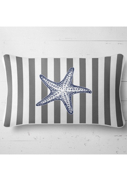 Kırlent Çift tarafı Baskılı Dekoratif Marin Yastık Kılıfı