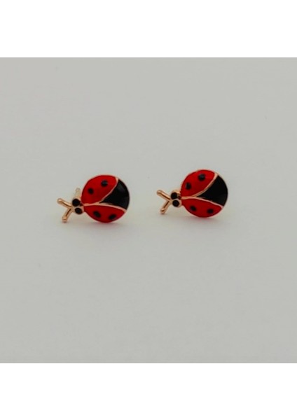 Uğur Böceği Çocuk 925 Ayar Gümüş Küpe