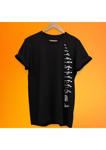 Yaşam Döngüsü Baskılı %100 Pamuk Oversize T-Shirt Büyük Beden Tişört