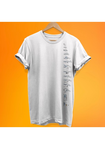 Yaşam Döngüsü Baskılı %100 Pamuk Oversize T-Shirt Büyük Beden Tişört