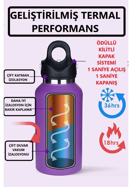 Fiftyfifty 592ML Özel Kapak Sistemli 18SAAT Sıcak/36 Saat Soğuk Çelik Termos