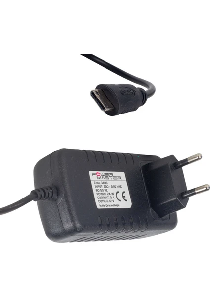 PM-3498 12 Volt - 2 Amper Mini HDMI Uçlu Pos Makinesi Adaptörü