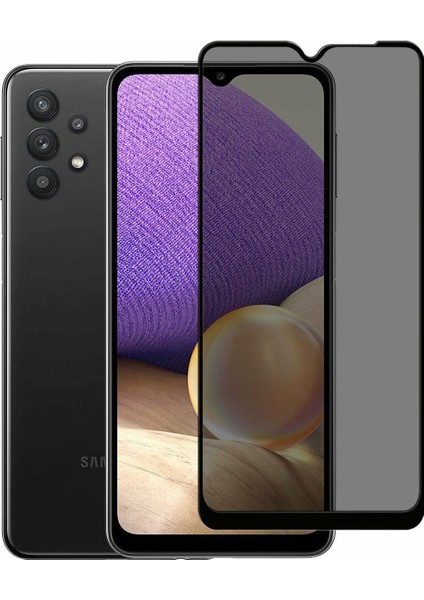 Efnanstore Samsung Galaxy A32 Privacy Hayalet Gizlilik Filtreli Cam Ekran Koruyucu Tam Kaplayan