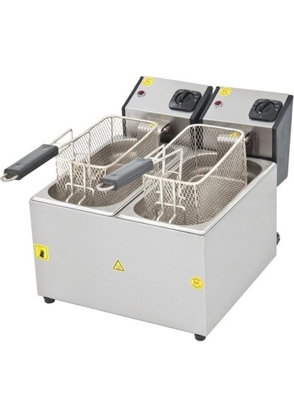 Drnfrte-33 5000 W 3 + 3 L Endüstriyel Elektrikli Fritöz Inox