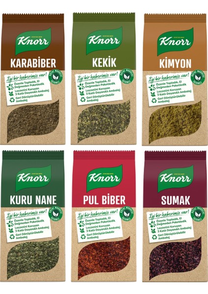 Baharat Serisi Pul Biber 65GR+Karabiber 60GR+Kuru Nane 25GR+Kekik 20GR+Kimyon 65GR+Sumak 70GR