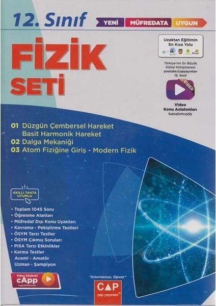 Çap Yayınları 12. Sınıf Fizik Anadolu Lisesi Seti