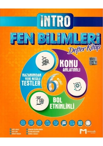 Mozaik Yayınları 6. Sınıf Fen Bilimleri İntro Defter Kitap