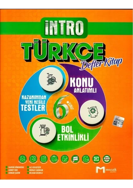 Mozaik Yayınları 6. Sınıf Türkçe İntro Defter Kitap