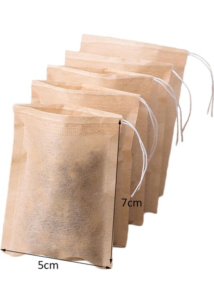 Boş Teabags Dize Isı Mühür Filtre Kağıt Gevşek Çay Torbaları 100 Paket 7x5 cm Doğal COLOR_7X5CM (Yurt Dışından)