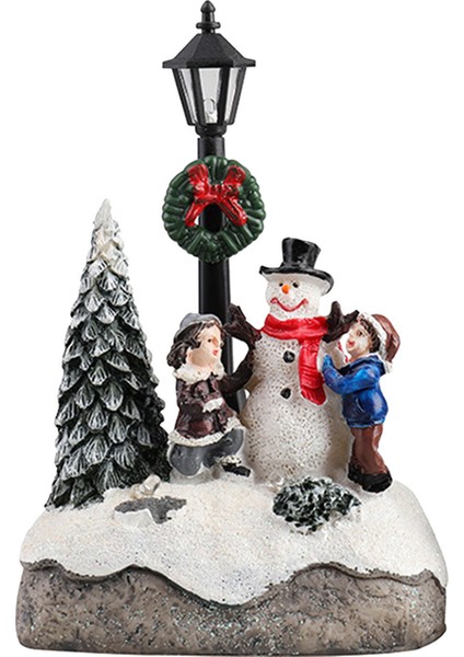 Noel Sahne Köyü Evler Figürinler Modern Noel Köyü Setleri Mikro Peyzaj Reçine Evi Noel Dekor Için - Kardan Adam (Yurt Dışından) fiyatları