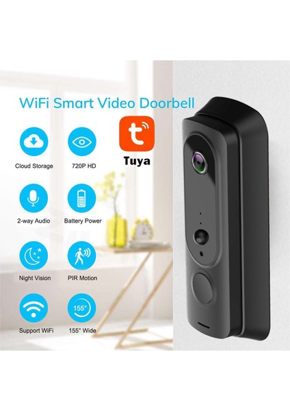 720 P Hd Video Kapı Zili Kamera Kapı Zili Açık Güvenlik Iki Yönlü Ses Siyah (Yurt Dışından) fırsatları