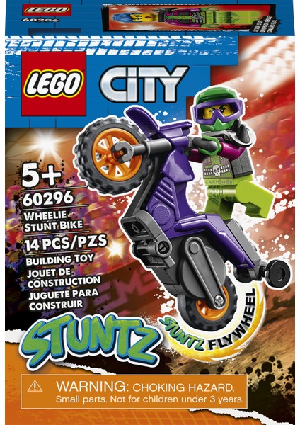 City Gösteri Motosikleti 60296 - Çocuklar Için Eğlenceli, Havalı, Volanlı Gösteri Motosikleti Oyuncak Yapım Seti (14 Parça) modelleri