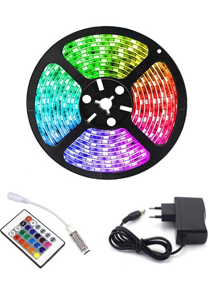 Rgb Kumandalı Şerit LED 5m Silikonlu IP65 Su Geçirmez Dım'li