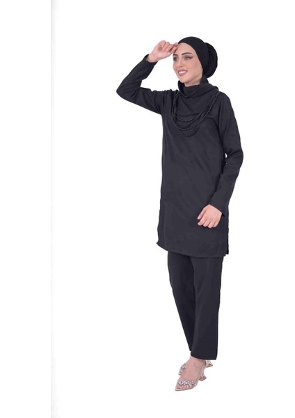Kadın Boğaz Yakalı Incili 2'li Takım modelleri