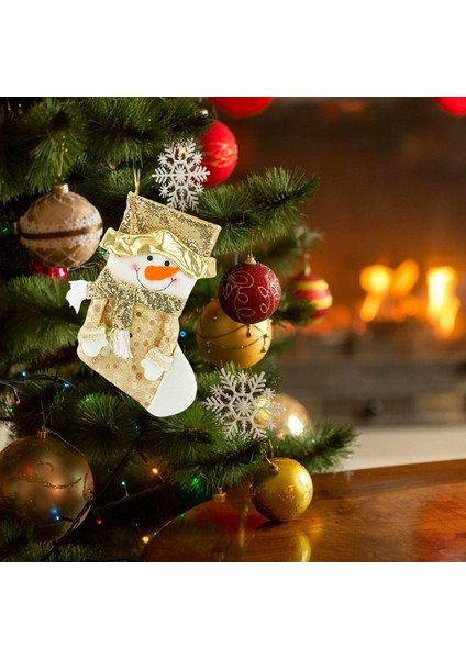 Noel Çorap Çorap Süs Noel Ağacı Parti Asılı Hediye Şeker Çanta Kardan Adam (Yurt Dışından)