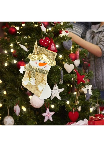 Noel Çorap Çorap Süs Noel Ağacı Parti Asılı Hediye Şeker Çanta Kardan Adam (Yurt Dışından)