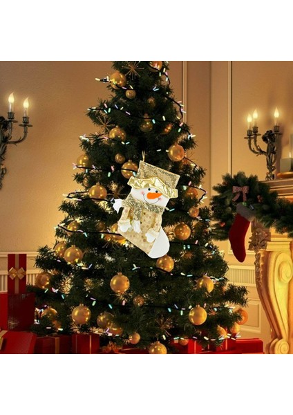 Noel Çorap Çorap Süs Noel Ağacı Parti Asılı Hediye Şeker Çanta Kardan Adam (Yurt Dışından)