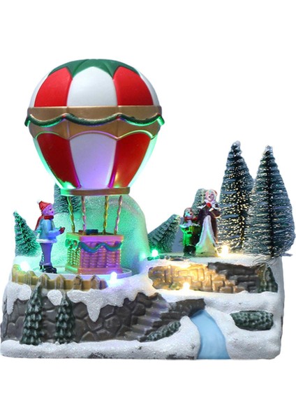 Noel Süsler Sıcak Hava Balonu Minyatür Craft Kapalı Yazlık Noel Anne ve Kızı Için (Yurt Dışından)