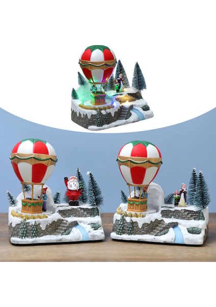 Noel Süsler Sıcak Hava Balonu Minyatür Craft Kapalı Yazlık Noel Anne ve Kızı Için (Yurt Dışından) fiyatları