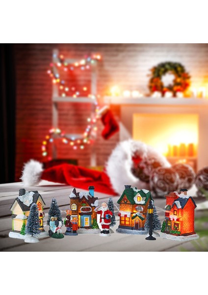 Noel Evi Köyü Pil Kumandalı LED Işıklandırın (Yurt Dışından) fırsatları