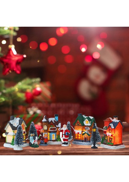 Noel Evi Köyü Pil Kumandalı LED Işıklandırın (Yurt Dışından) indirimleri