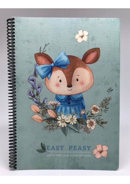 Easy Notes Sincap Desenli Spiralli Karton Kapak Defter A4 80 Yaprak Kareli