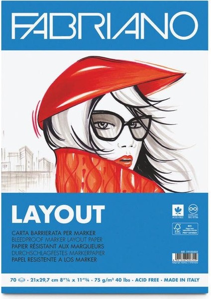 Layout Pürüzsüz ve Geçirimsiz Marker Blok 75 gr A4 70 Yaprak