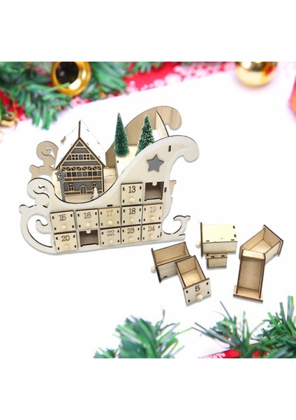 Xmas Ahşap 24 Günlük Geri Sayım Takvim Aydınlatma Dekorasyon Ev Burlywood Için (Yurt Dışından)
