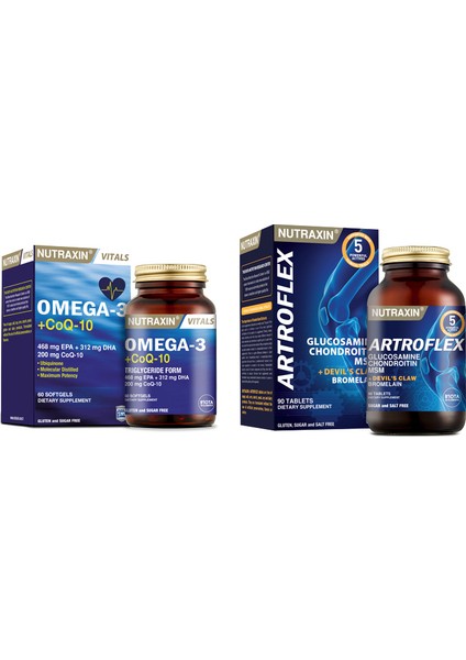 Omega- 3 +Coq-10 (Koenzim) 60 Yumuşak Kapsül + Artroflex 90 Tablet